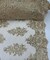 Champagne Sequin Embroidered Lace Fabric by the Yard, 54" Wide Floral Mesh Lace with Double Scalloped Edges